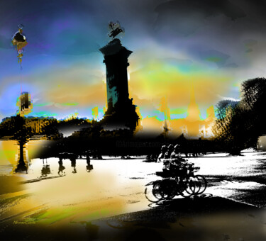 Цифровое искусство под названием "Bicis en París" - Alfonso García, Подлинное произведение искусства, Цифровая фотография