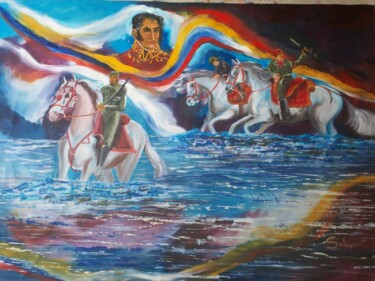 Pintura titulada "libertadores" por Alfonso Salinas Cruz, Obra de arte original, Oleo