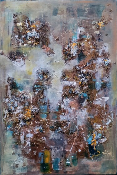 Painting titled "Planeta oxidado I" by Alfonso Sánchez, Original Artwork, Acrylic