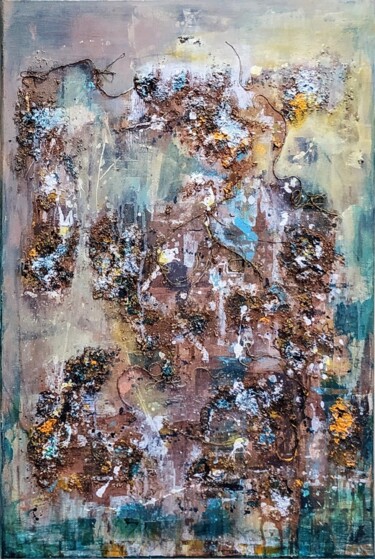 Painting titled "Planeta oxidado III" by Alfonso Sánchez, Original Artwork, Acrylic