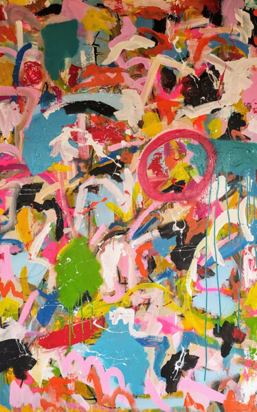 Peinture intitulée "Pink movements" par Alfonso Sánchez, Œuvre d'art originale, Acrylique