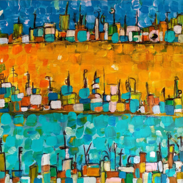 Peinture intitulée "Continues city" par Alfonso Sánchez, Œuvre d'art originale, Acrylique