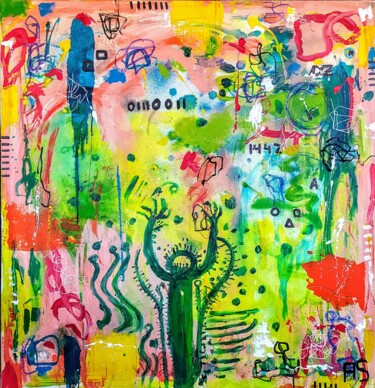 Pintura titulada "Orante psicodélico" por Alfonso Sánchez, Obra de arte original, Acrílico Montado en Bastidor de camilla de…