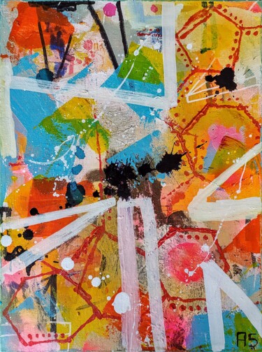 Картина под названием "Ángeles II" - Alfonso Sánchez, Подлинное произведение искусства, Акрил Установлен на Деревянная рама…