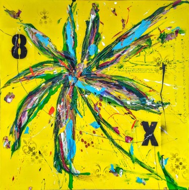 Schilderij getiteld "8 X" door Alfonso Sánchez, Origineel Kunstwerk, Acryl Gemonteerd op Frame voor houten brancard