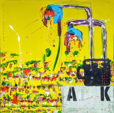 Painting titled "A K" by Alfonso Sánchez, Original Artwork, Acrylic Mounted on Wood Stretcher frame