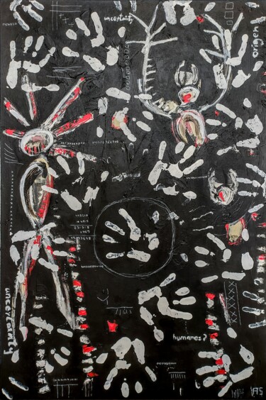 Картина под названием "El hombre de la som…" - Alfonso Sánchez, Подлинное произведение искусства, Акрил