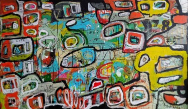 Painting titled "50 ways to live you…" by Alfonso Sánchez, Original Artwork, Acrylic Mounted on Wood Stretcher frame