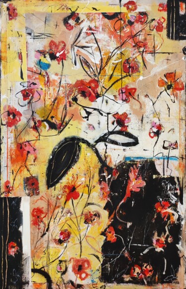 Malarstwo zatytułowany „About 30 flowers” autorstwa Alfonso Sánchez, Oryginalna praca, Akryl