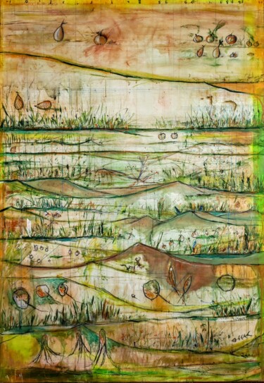 Картина под названием "Petracos garden" - Alfonso Sánchez, Подлинное произведение искусства, Пигменты