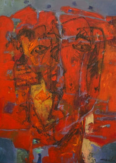 Painting titled "Odiseo" by Alfonso Sosa, Original Artwork, Acrylic Mounted on Wood Stretcher frame