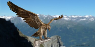 Escultura intitulada "Adler" por Alfred Eberharter, Obras de arte originais, Metais