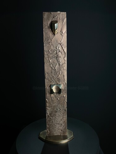 Skulptur mit dem Titel "the wall" von Alfred Eberharter, Original-Kunstwerk, Bronze