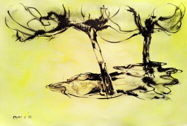 Картина под названием "Shadows in the summ…" - Alfred Freddy Krupa, Подлинное произведение искусства, Чернила