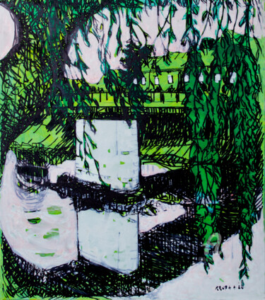 Painting titled "Rapsody in Green" by Alfred Freddy Krupa, Original Artwork, Acrylic