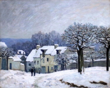 Painting titled "La Place du Chenil…" by Alfred Sisley, Original Artwork, Oil