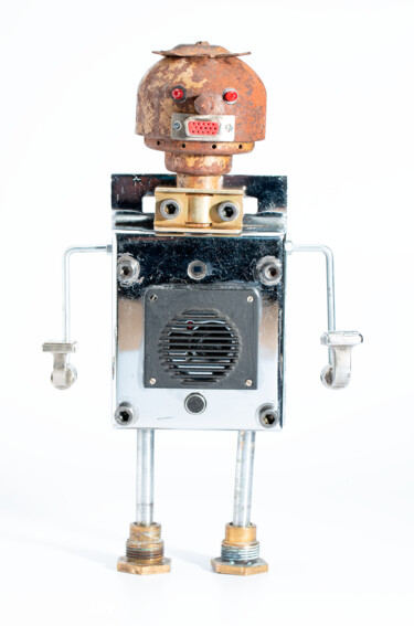 Sculpture titled "Robot de reciclaje…" by Alfredo Blasco Nuin, Original Artwork, Metals