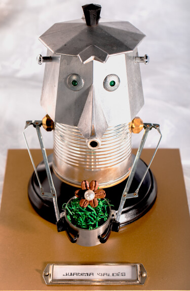 Escultura intitulada "Robot alfa 019- "Ju…" por Alfredo Blasco Nuin, Obras de arte originais, Metais