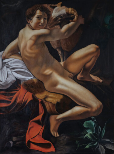 Malerei mit dem Titel "San Giovannino" von Alfredo Furiati, Original-Kunstwerk, Öl