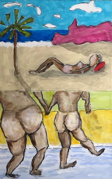 Pittura intitolato "Beach" da Alfredo Machado Zingg, Opera d'arte originale, Acrilico