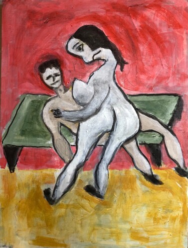 Картина под названием "Eros on his birthday" - Alfredo Machado Zingg, Подлинное произведение искусства, Акрил