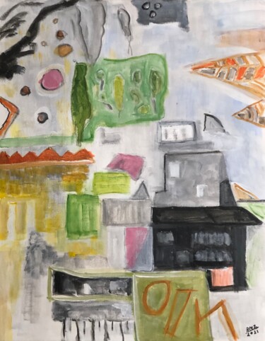 Картина под названием "House" - Alfredo Machado Zingg, Подлинное произведение искусства, Акрил Установлен на Деревянная рама…