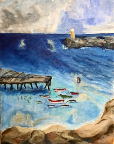 Pintura titulada "Fisherman’s Cove Pu…" por Alfredo Machado Zingg, Obra de arte original, Acrílico Montado en Bastidor de ca…