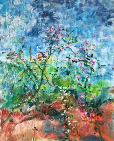 Pittura intitolato "Wildflowers" da Alfredo Machado Zingg, Opera d'arte originale, Acrilico Montato su Telaio per barella in…