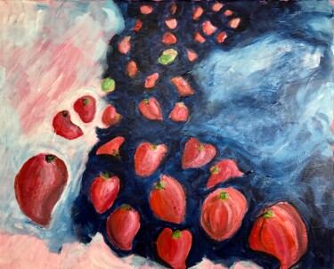 Malerei mit dem Titel "Strawberry Fields" von Alfredo Machado Zingg, Original-Kunstwerk, Acryl Auf Keilrahmen aus Holz monti…