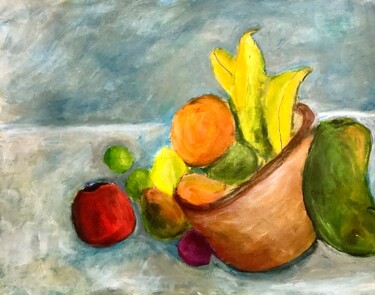 Schilderij getiteld "Frutas" door Alfredo Machado Zingg, Origineel Kunstwerk, Acryl