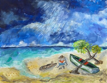 Pintura titulada "El Pescador" por Alfredo Machado Zingg, Obra de arte original, Acrílico