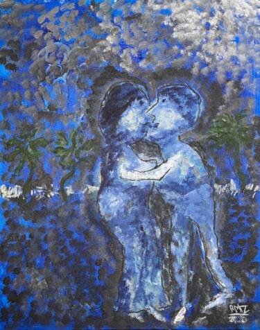 제목이 "Amor de Madrugada"인 미술작품 Alfredo Machado Zingg로, 원작, 아크릴 나무 들것 프레임에 장착됨