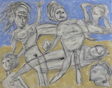 Картина под названием "On The Beach" - Alfredo Machado Zingg, Подлинное произведение искусства, Акрил Установлен на Деревянн…