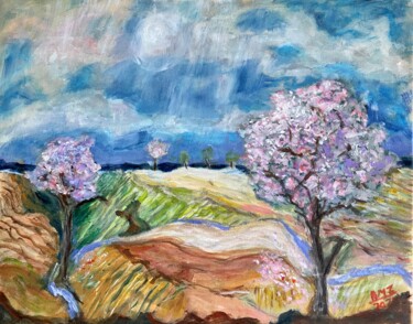 Картина под названием "Poi in Bloom" - Alfredo Machado Zingg, Подлинное произведение искусства, Акрил Установлен на Деревянн…