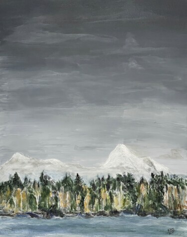 Malerei mit dem Titel "Mount Hood" von Alfredo Machado Zingg, Original-Kunstwerk, Acryl Auf Keilrahmen aus Holz montiert