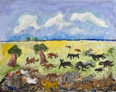 Картина под названием "Afrika" - Alfredo Machado Zingg, Подлинное произведение искусства, Акрил Установлен на Деревянная рам…