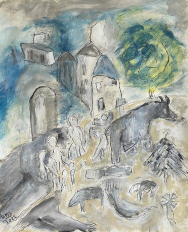 Pittura intitolato "La Noche del Toro" da Alfredo Machado Zingg, Opera d'arte originale, Acrilico