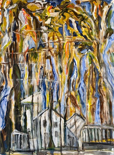 Malerei mit dem Titel "River House" von Alfredo Machado Zingg, Original-Kunstwerk, Acryl