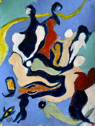 Painting titled "Movements" by Alfredo Machado Zingg, Original Artwork, Acrylic