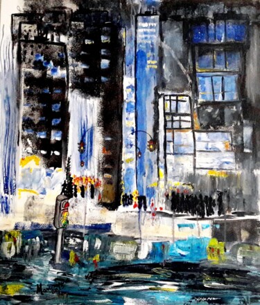 Painting titled "Mith and The City" by Alfredo Marceneiro, Original Artwork, Acrylic