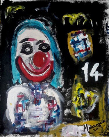 Pintura intitulada "The Clown" por Alfredo Marceneiro, Obras de arte originais, Acrílico