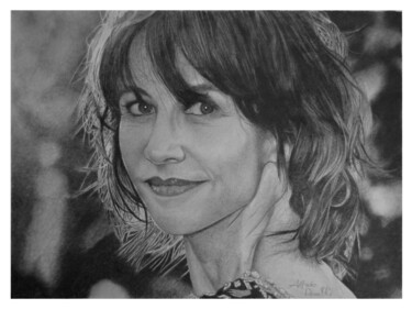 Drawing titled "SOPHIE MARCEAU" by Alfredo Perrotti, Original Artwork, Graphite