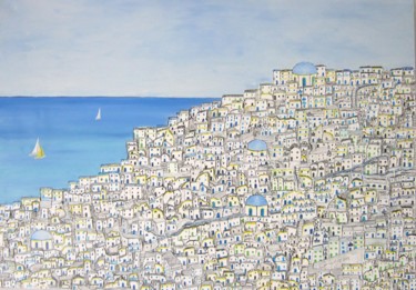 Peinture intitulée "L' Isola di Santori…" par Alfredo Troilo, Œuvre d'art originale, Huile