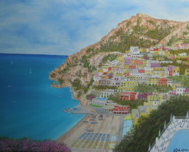 Painting titled "POSITANO  6" by Alfredo Troilo, Original Artwork, Oil