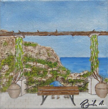 Painting titled "CAPRI" by Alfredo Troilo, Original Artwork, Oil Mounted on Wood Panel