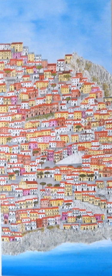 Картина под названием "PAESAGGIO MEDITERRA…" - Alfredo Troilo, Подлинное произведение искусства, Масло