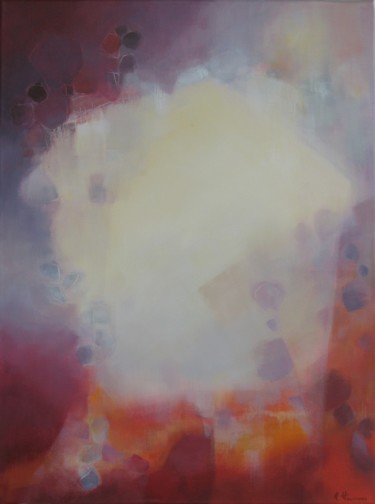 Malerei mit dem Titel "Miroir aérien" von Anne-Lise Hammann, Original-Kunstwerk, Acryl