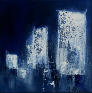 Painting titled "Dans la nuit" by Anne-Lise Hammann, Original Artwork, Acrylic