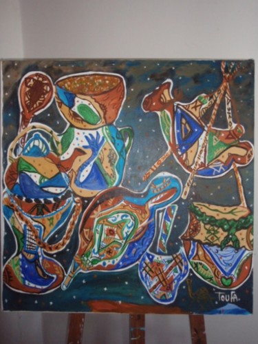 Peinture intitulée "80_80 cm acrylique" par Toufa Alharah, Œuvre d'art originale