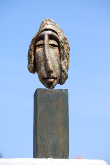 Sculptuur getiteld "Visage" door Eido Alhussein, Origineel Kunstwerk, Steen
